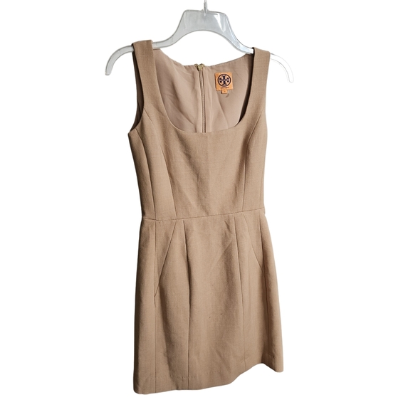 Tory Burch - tan sheath work dress - size 2 - Picture 1 of 2